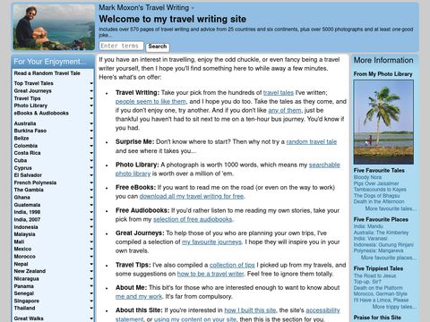 Mark Moxon, Travel Writer