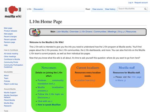 Mozilla Localization Homepage