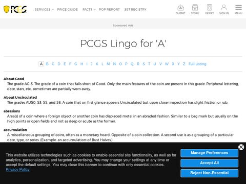 PCGS Coin Collecting Glossary