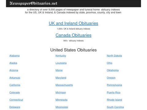 Newspaper Obituaries On The Web