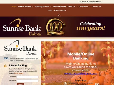 Sunrise Bank Dakota Home Page
