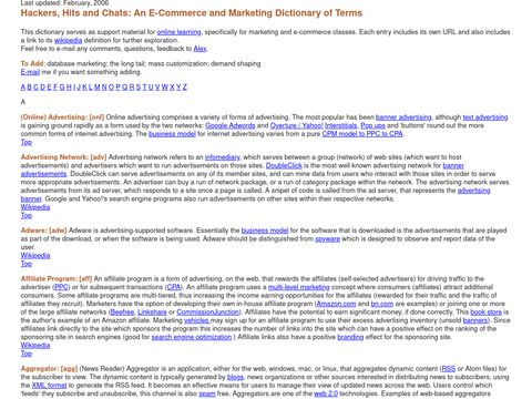 Marketing and E-Commerce Dictionary