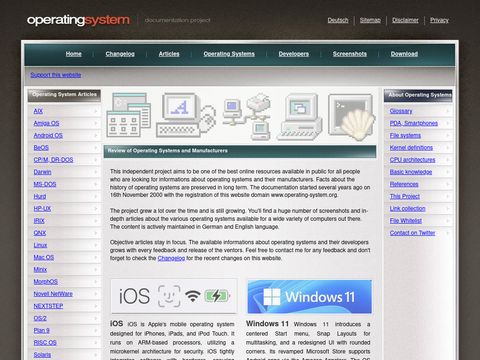 Operating System Reviews (History, Facts, Versions and Screenshots)