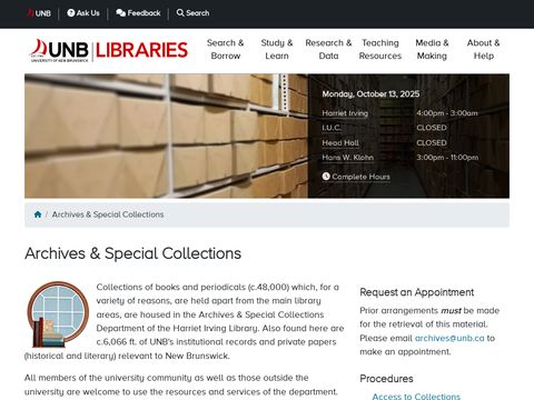 UNB Archives and Special Collections