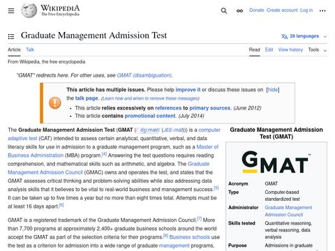 Wikipedia - GMAT