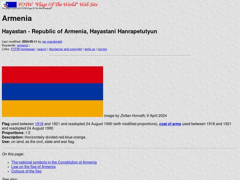 Flags of the World - Armenia