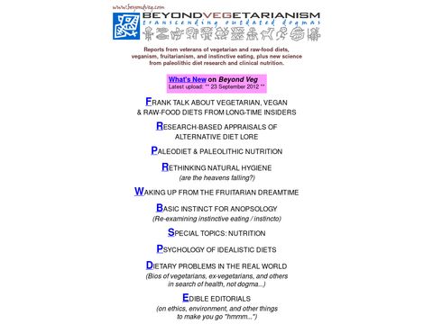 Beyond Vegetarianism