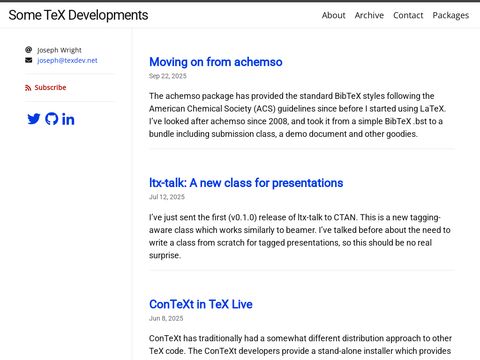 Some TeX Developments