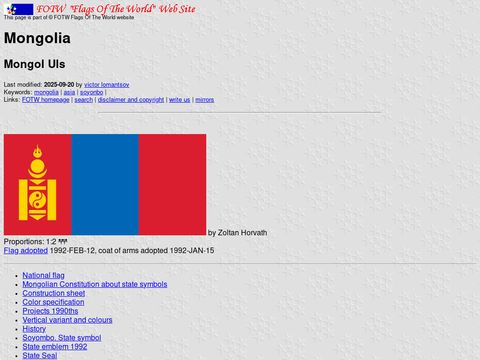 Flags of the World - Mongolia