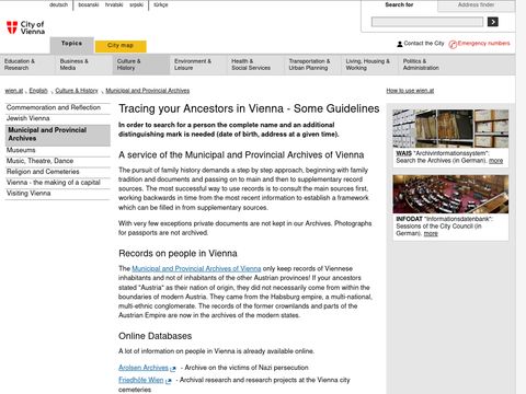 Tracing your Ancestors in Vienna