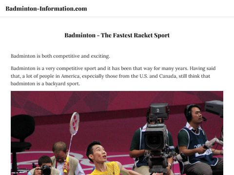 Badminton Information