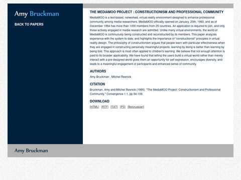 The MediaMOO Project