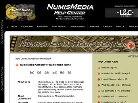 NumisMedia Glossary of Numismatic Terms