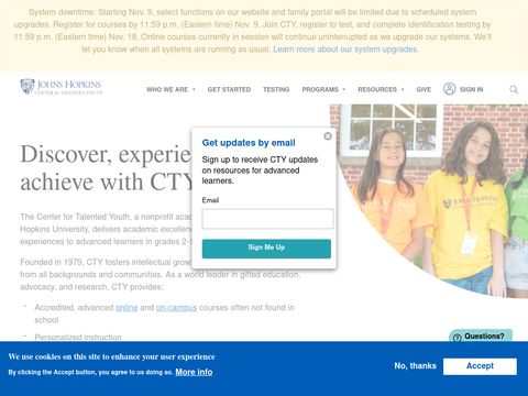 Center for Talented Youth at the Johns Hopkins University- MD