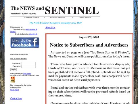 Colebrook News and Sentinel