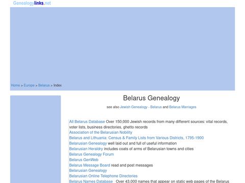 Genealogy Links - Belarus