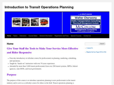 Introduction to Transit Operations Planning