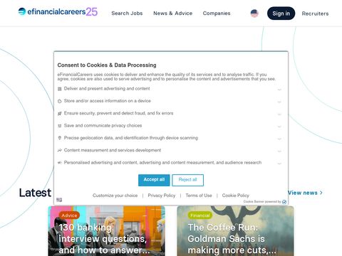 Find financial recruitment opportunities with eFinancialCareers