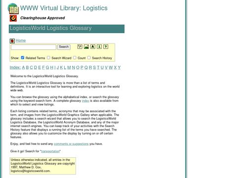 LogisticsWorld Glossary