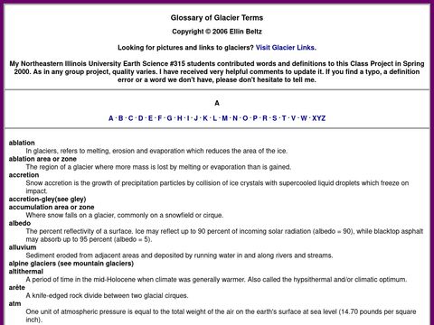 Glacier Glossary