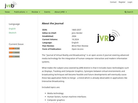 Journal of Virtual Reality and Broadcasting