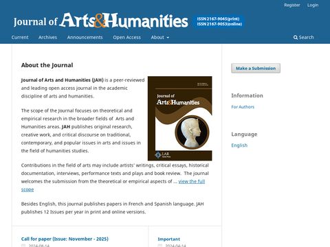 Journal of Arts and Humanities