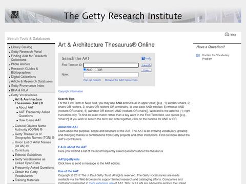 Art and Architecture Thesaurus
